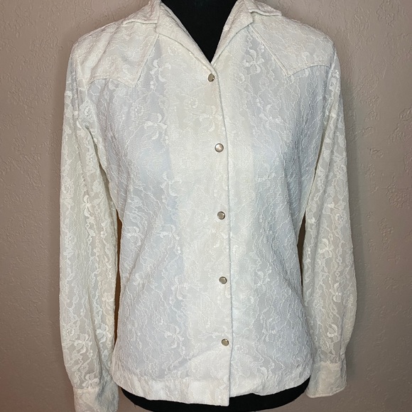 Vintage 60s Texas togs western lace top - Picture 1 of 10